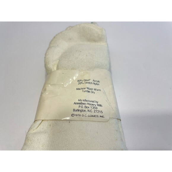 Vintage NOS 70s Striped Superman DC Comics Inc 1977 tube socks Rare New - Picture 4 of 6